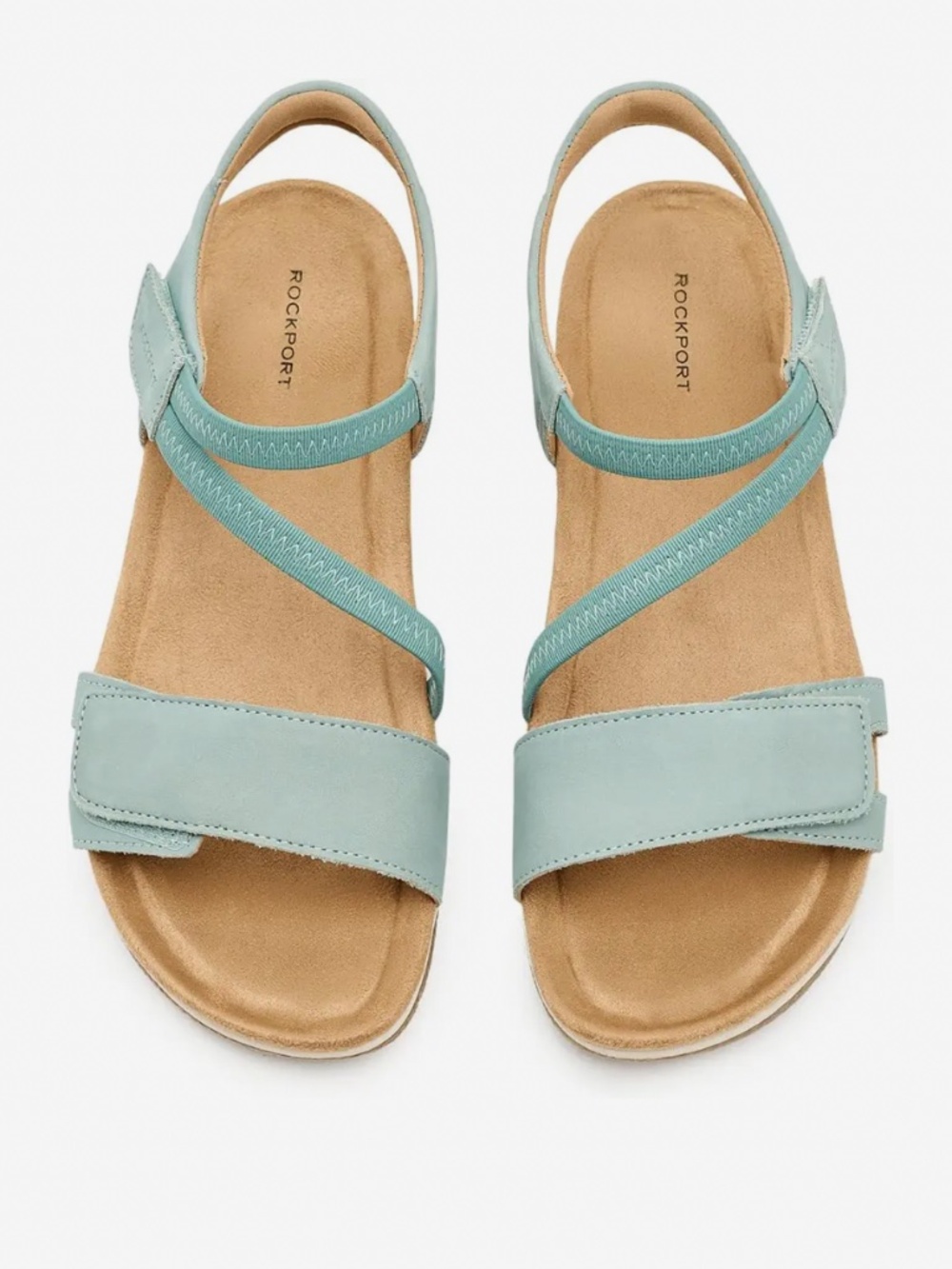 NWT Rockport Shevon Sandal Light Blue Soft Leather Double Adjustable Straps 9W - Picture 5 of 16